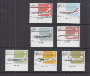 MALTA, 1984 Airplanes set of 7, used.