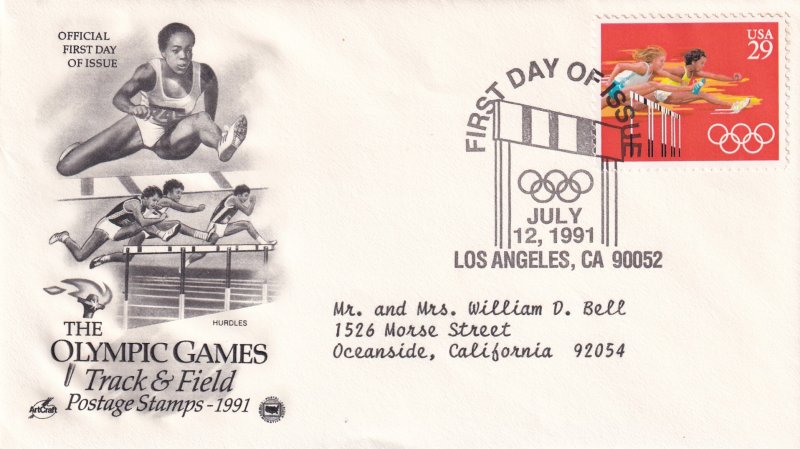 1991, Olympic Games-Track & Field, Art Craft/PCS, FDC (E11281)