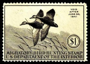 RW7 FEDERAL DUCK STAMP of 1940 - NO GUM - F/VF - CV $60.00 - (ESP#1220)