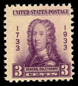 US Sc 726 MNH - 1933 3¢ Gen. James Oglethorpe