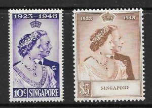 SINGAPORE SG31/2 1948 SILVER WEDDING MTD MINT