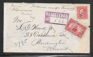 Just Fun Cover #Q6 & 2 cent Wash Registered Cover TIVOLI NY MAY/31/1916 (my2676)