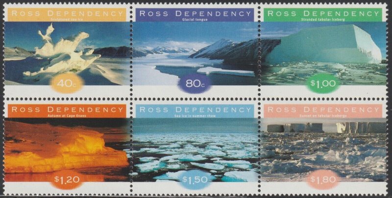 EDSROOM-B18971 New Zealand Ross Dependency L54a MNH 1998 Block of 6 CV$20