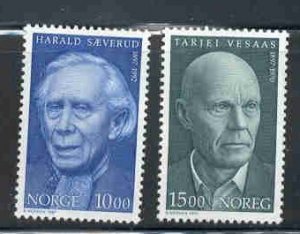 Norway Sc 1174-5 1997 Saeverud & Vesaas stamp set mint NH