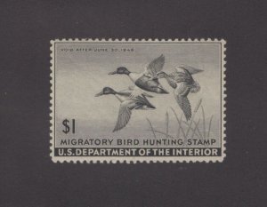 RW12 - Federal Duck Stamp. Single. MH. OG.  #02 RW12mh