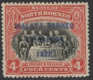 NORTH BORNEO SG257 1922 4c SCARLET MTD MINT