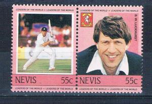 Nevis 388 Unused pair Cricket Leaders 1984 (N0643)