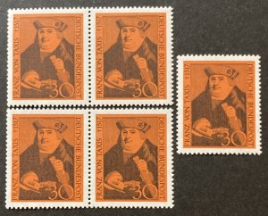 Germany 1967 #971, Franz Von Taxis, Wholesale Lot of 5, MNH, CV $1.25