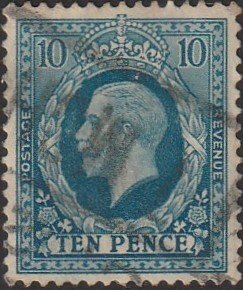 Great Britain #219 1935 10d Prussian Blue  KGV Head USED-F-VF.