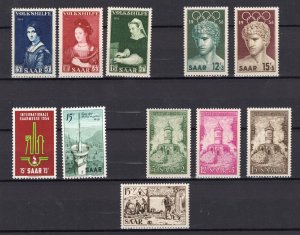 GERMANY SAAR SAARLAND 1956 COMPLETE YEAR COLLECTION ALL STAMPS PERFECT MNH