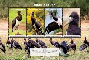 Gambia 2019 - Abdims Stork - Sheet of 4 Stamps - MNH