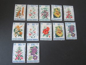 Indonesia 1965 Sc B191-202 Flower set MNH