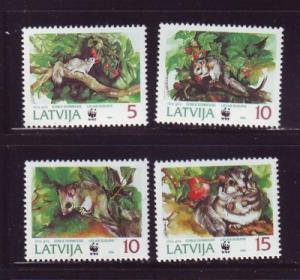 Latvia Sc 381-4 1994 Doormouse WWF stamps mint NH