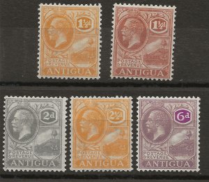 Antigua 5 different MLH VF 1921-29 SCV $24.50 (jr)