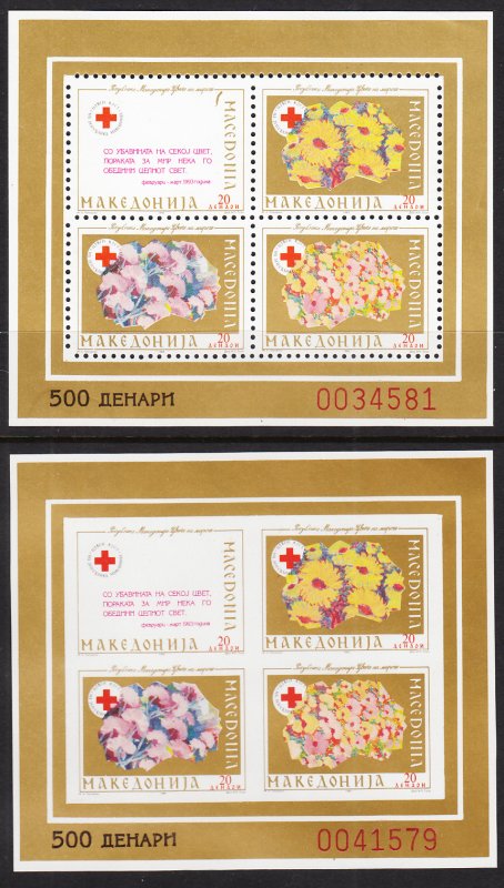 Macedonia RA27a Footnoted Souvenir Sheets MNH VF