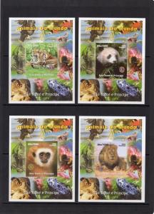 Sao Tome and Principe 2005 Freemasonry/Rotary/Lions/Fauna 9 S/S MNH