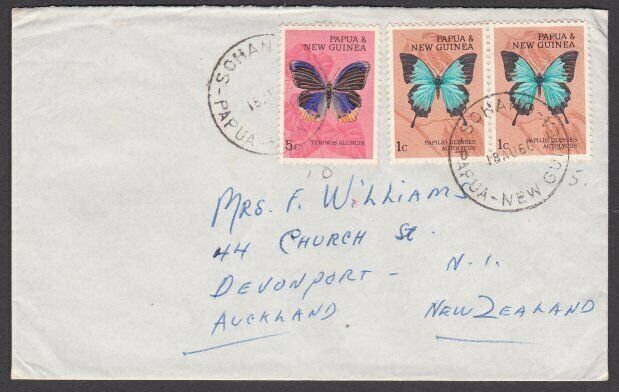 PAPUA NEW GUINEA 1966 7c rate cover SOHONO to New Zealand...................L679