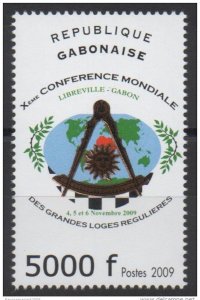 2009 Gabon Mi. 1696 Grand Lodges Regular Freemasonry Freemasonry RARE!-