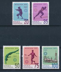 [55079] Indonesia 1972 Olympic games Munich Judo Tennis Diving Athletics MNH