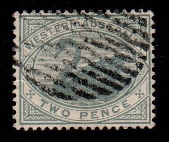 1890-93 Western Australia Swan 2 Pence Slate Scott 63