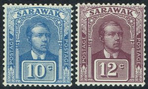 SARAWAK 1918 RAJA VYNER BROOKE 10C AND 12C NO WMK