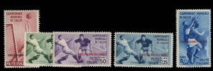Italian Colonies, Aegean Islands #31-35 Cat$530, 1931 Soccer, complete set, l...