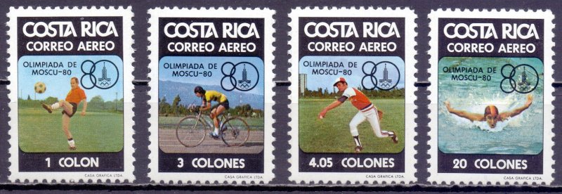 Costa Rica. 1980. 1065-68. Moscow Summer Olympics. MNH.