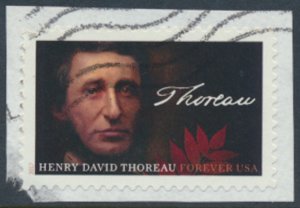 USA Sc# 5202  Used SA on piece  Henry Thoreau 2017 see details / scan