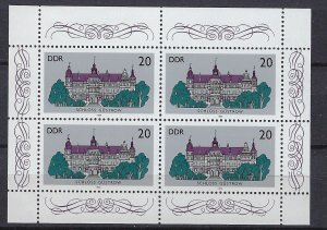 DDR #2556a MNH M/S CV$0.90 Gustrow Castle