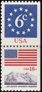 US 1892-1893 1893c Flag & Anthem 6c 18c pair set (2 stamps) MNH 1981