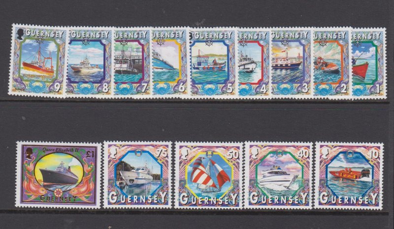 Guernsey Ships 14values - Unmounted mint