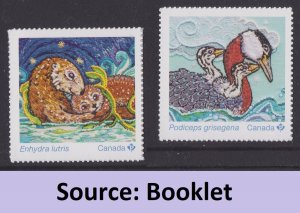 Canada 3379-3380 Animal Mother & Babies P set 2 from booklet MNH 2023