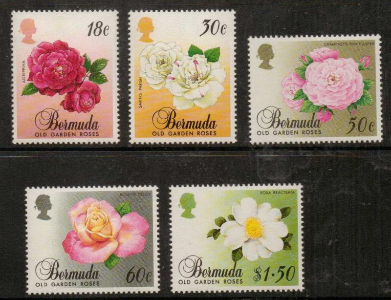 BERMUDA SG584/8 1989 GARDEN ROSES MNH 