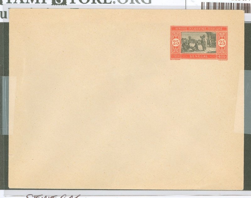 Senegal  1922 25c orange & blue on white envelope, flap not stuck