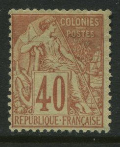 French Colonies 1881 40 centimes vermilion on straw mint o.g.