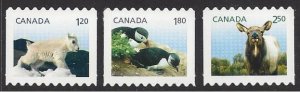 Canada #2715i-17i MNH set die cut from booklet, Baby wildlife, issued 2014