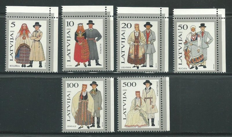 1993 Latvia Scott Catalog Number 343-348 Unused Never Hinged