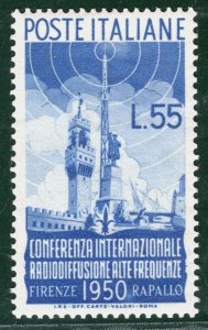 ITALY Stamp 55L Blue (1950) RADIO CONFERENCE Mint VLMM L {samwells}GREEN144