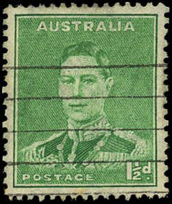 AUSTRALIA Sc 181B USED - 1941 1½p King George VI - Pf 15x14 -  Sound, No Faults