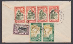 Ceylon Sc 286/299 on Air Mail Cover to United States