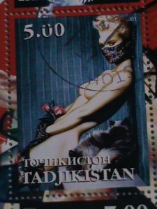 ​TADJIKISTAN STAMP:THE ART OF OLIVIA PAINTING - CTO--STAMP S/S SHEET