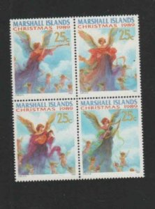 MARSHALL ISLANDS #344a 1989 CHRISTMAS MINT VF NH BLOCK 4