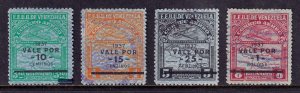VENEZUELA — SCOTT C42/C45 — 1937 WINCHESTER PAPER SURCHARGES — USED — SCV $17