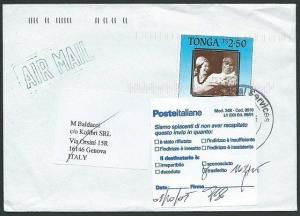 TONGA TO ITALY 2005 cover Returned to Sender etc...........................40706