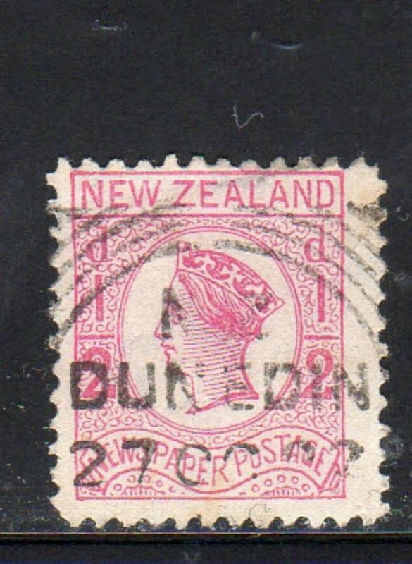 NEW ZEALAND #P3  1875 1/2p QUEEN VICTORIA NEWSPAPER STAMP   F-VF  USED   b