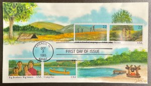 2163  Ham Hand painted cachet International Youth Year FDC 1985 #59 of 180