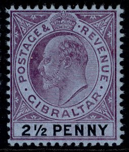 GIBRALTAR EDVII SG59, 2½d purple & black/blue, NH MINT. Cat £40.