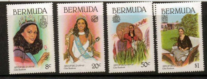 BERMUDA SG421/4 1980 MISS WORLD MNH