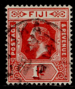 FIJI GV SG127a, 1d bright scarlet, FINE USED.