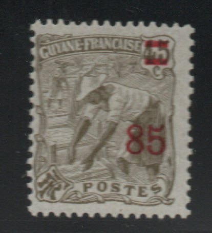 French Guiana Scott 103 MH* 1925 surcharged stamp